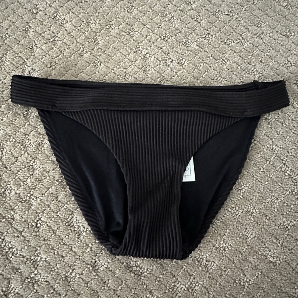 Black ribbed bikini bottoms